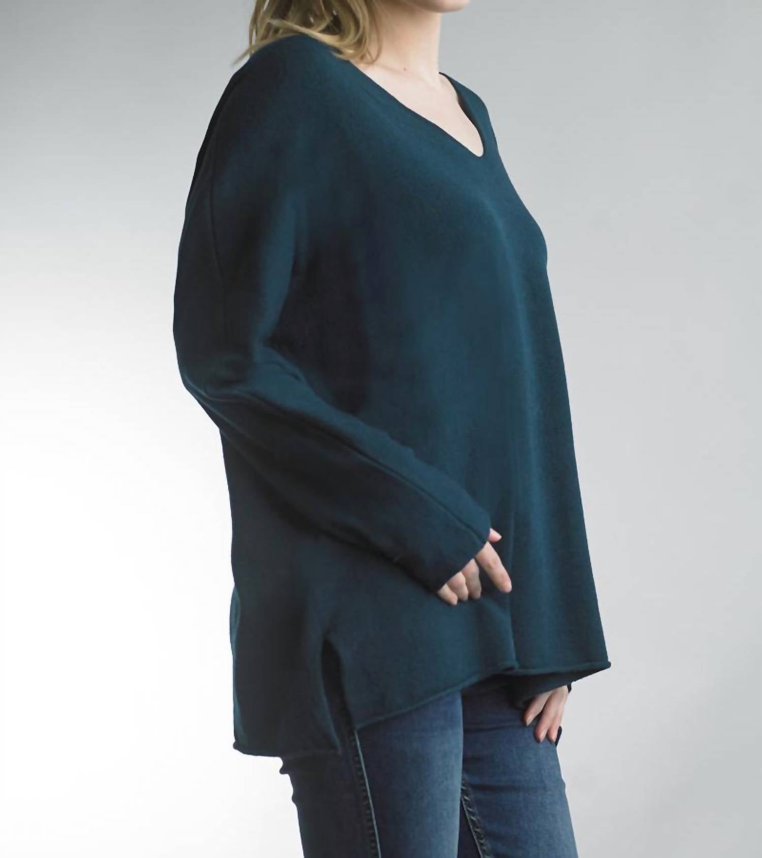 Tempo Paris - V-neck Tunic Cozy Sweater