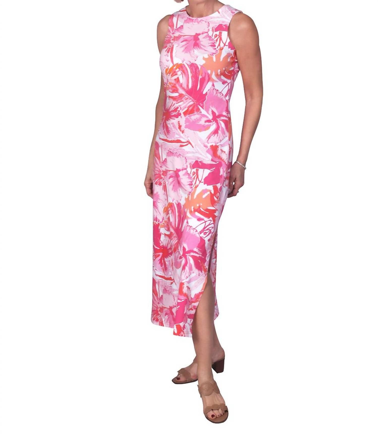 Ana Clare Emilee Maxi Shift Dress in tropics - women's dress - detail view