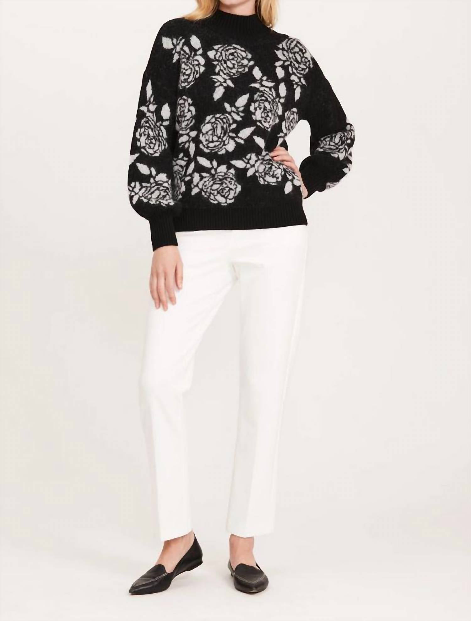 Tyler Boe - Etched Floral Wool & Mohair Blend Sweater