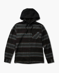 Salty Crew Men's Outback Hooded Flannel Top in coal - men's shirt