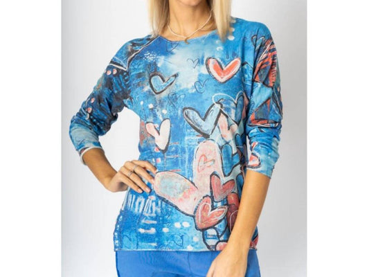 Heart Abstract Print Top