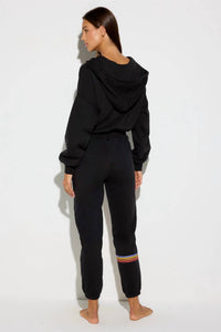 SPIRITUAL GANGSTER Cali Stripe Apres Jumpsuit in black - women's pants - alternate view