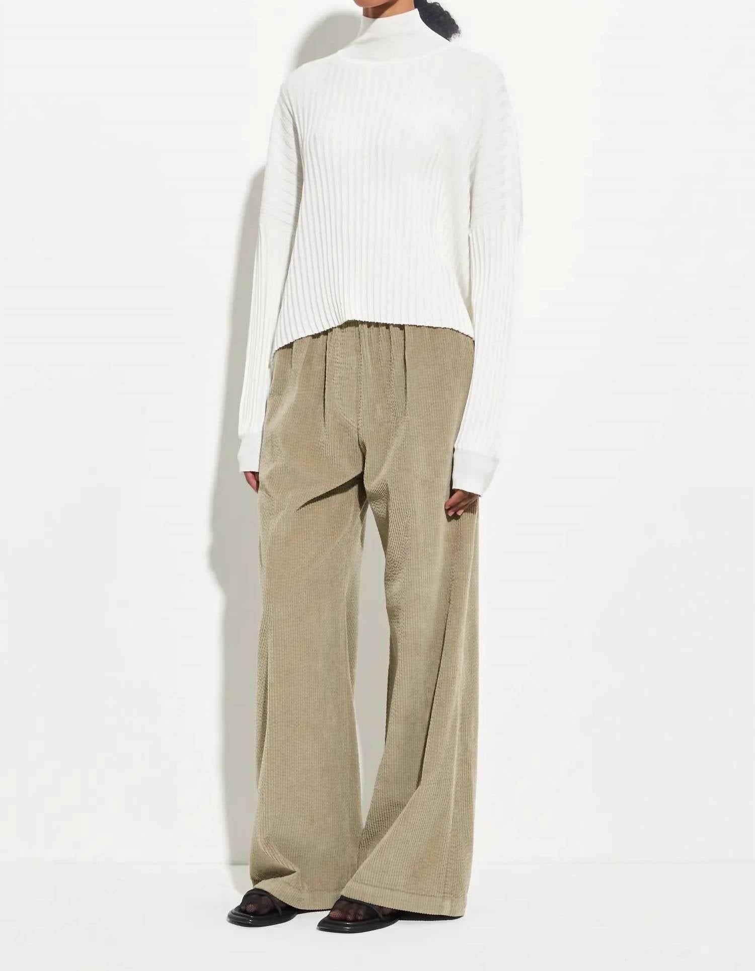 Christian Wijnants Padola Cordoroy Pant in sage green - women's pants - alternate view