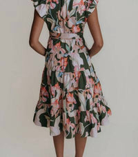 LAROQUE Daphne Midi Dress in saint kitt s floral print - women's dress - alternate view