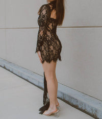 Better With Bubbli Amour On The Rocks Lace Mini Dress in black - women's dress - view 4