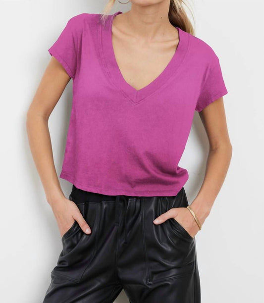 Lamade - SURI ORGANIC DEEP V CAP SLEEVE TEE