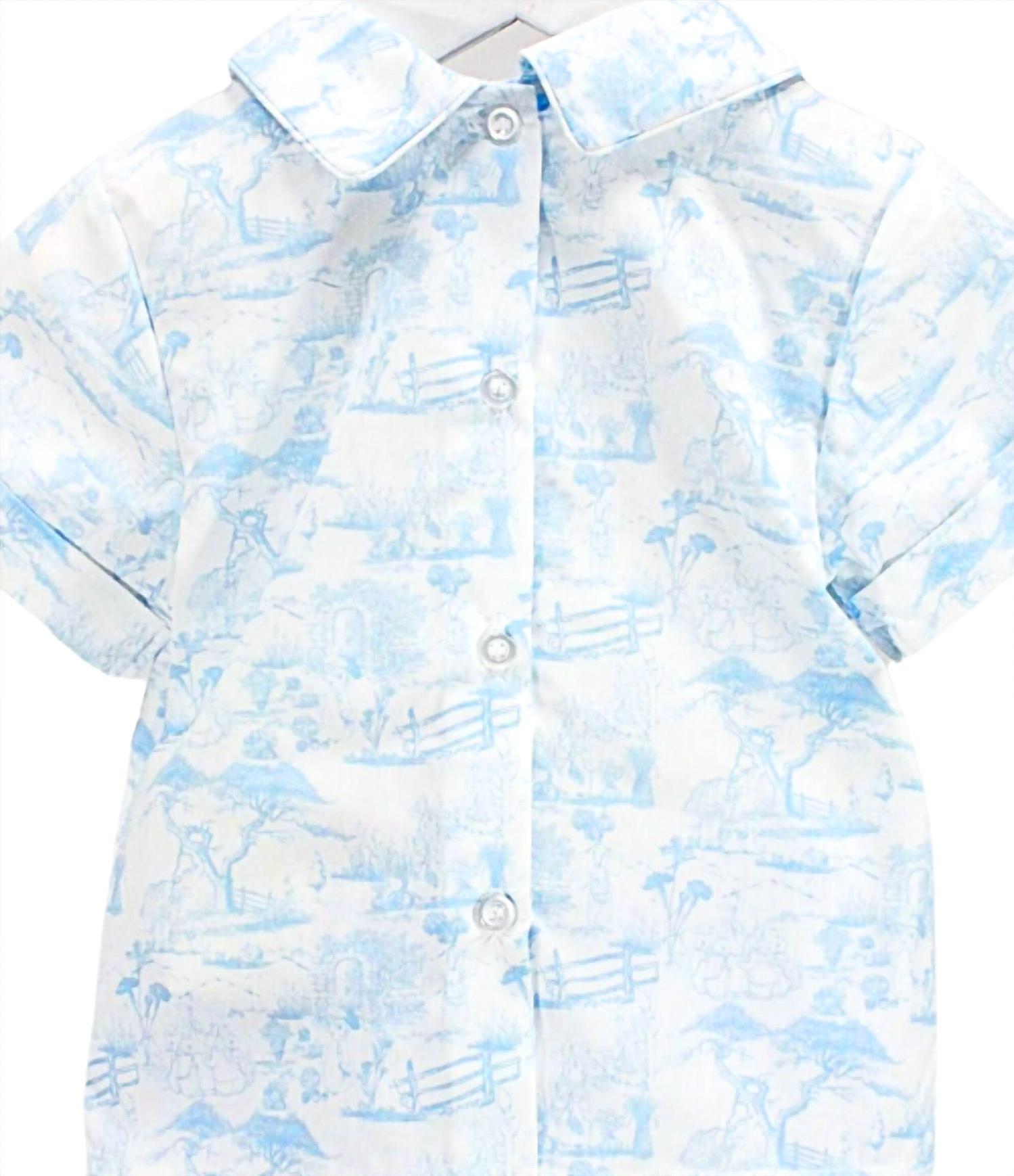 Charming Little One Boy's Peter Rabbit Toile Baby Set in blue - item - detail view