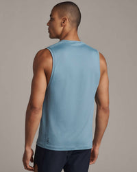 RHONE Invictus Training Tank Top in blue stone - men's tank top - detail view
