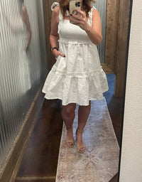 Listicle - Smocked Tie-strap Mini Dress