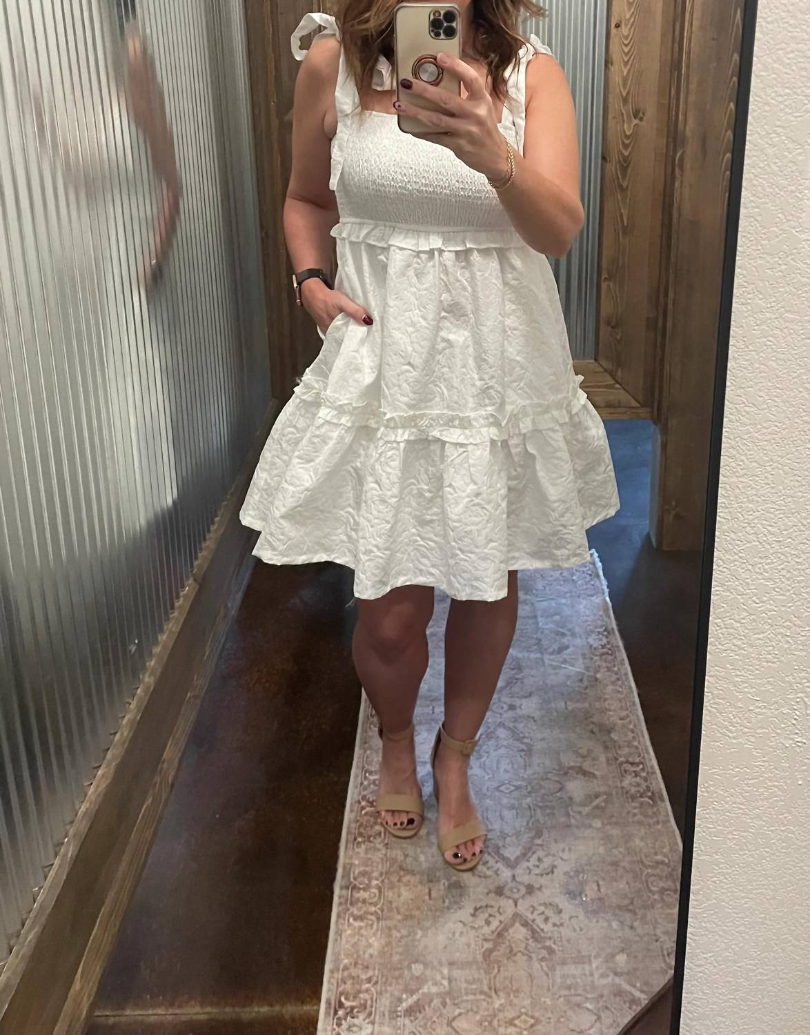 Listicle - Smocked Tie-strap Mini Dress
