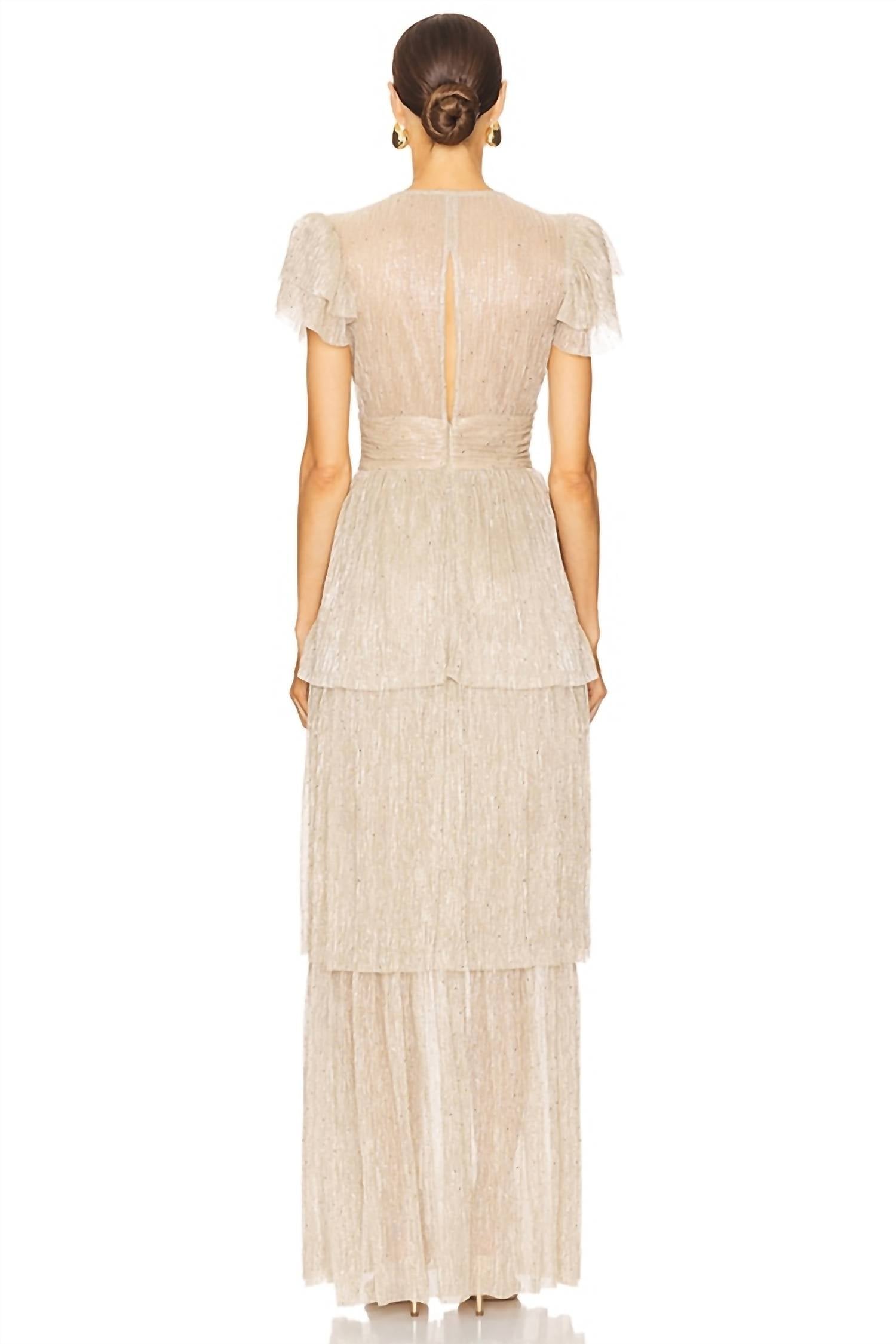 SABINA MUSAYEV Sarah Maxi Dress in gold - women's dress - alternate view