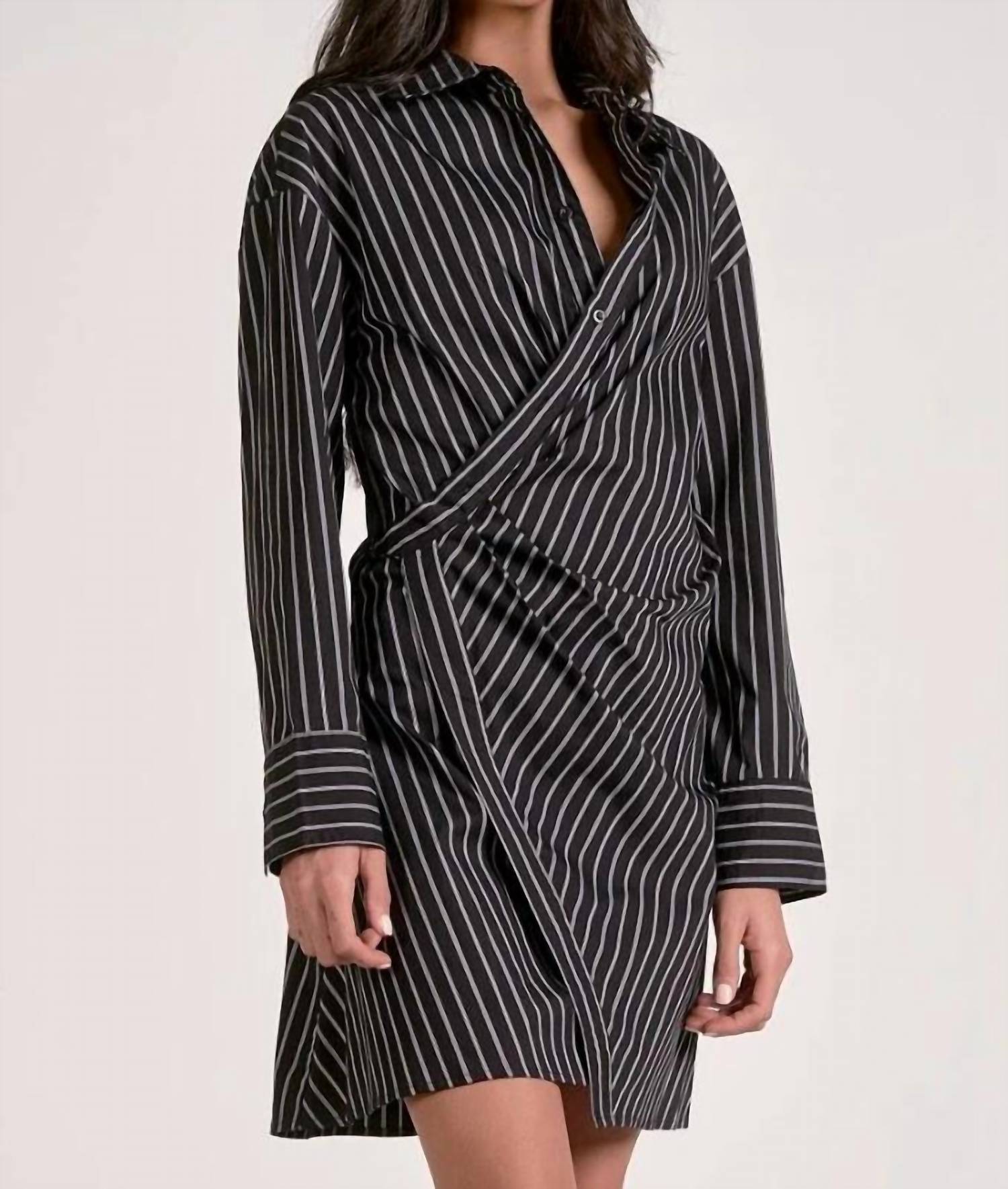 Elan - Striped Shirt Dress