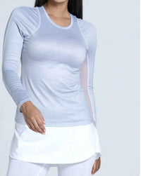 Lucky in Love Breeze Long Sleeve Top in love heather breeze long sleeve in heather gray - women's long sleeve top - detail view