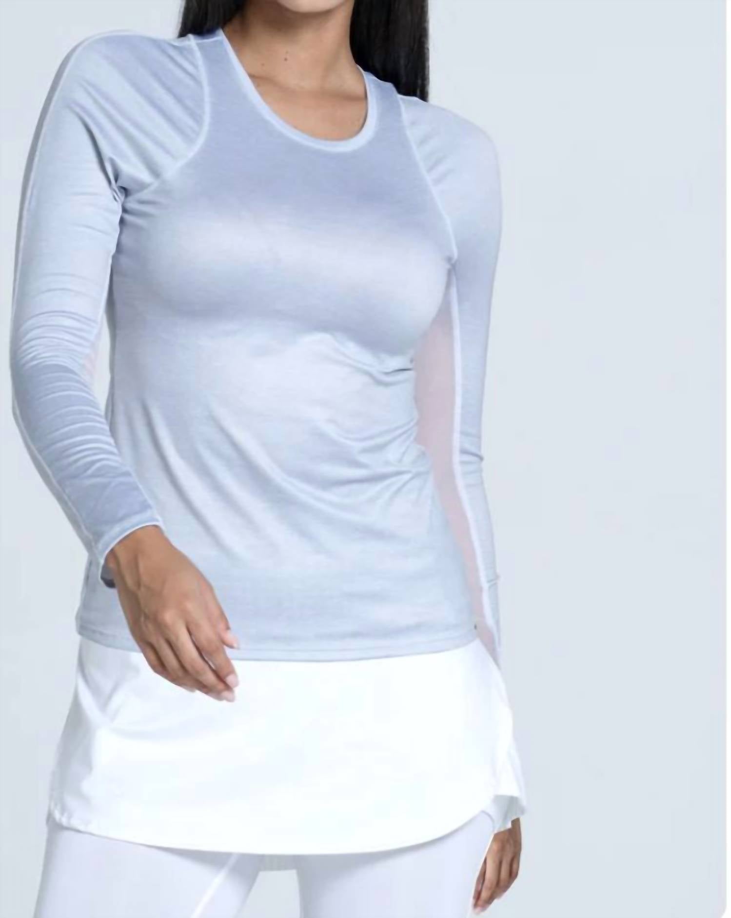 Lucky in Love Breeze Long Sleeve Top in love heather breeze long sleeve in heather gray - women's long sleeve top - detail view