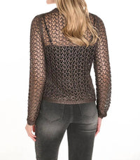Frank Lyman - Julieanna Jewel Embellished Open Stitch Pullover