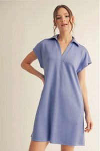 Jodifl - Solid Open Collared Casual Mini Dress