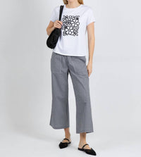 Elliott Lauren Gingham Patch Pocket Pull-on Pants in black white - women's pants