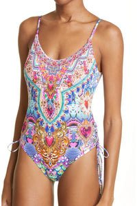 Camilla - Scoop Neck Lace Up Side One Piece