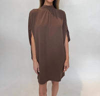 Kld. Signature - Mock Neck Caftan Shift Mini Dress