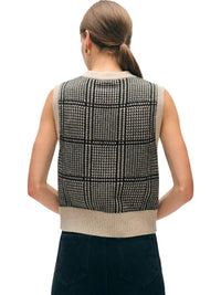 White + Warren - Cashmere Houndstooth Shell Vest
