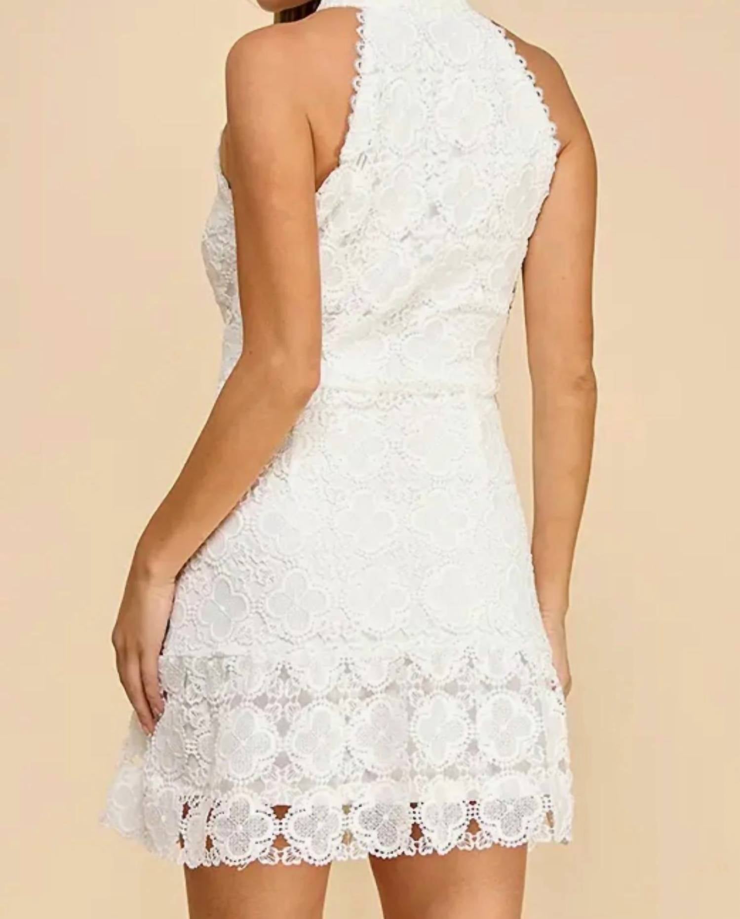 Baby Pink - Women's Sadie Floral High Neck Mini Dress