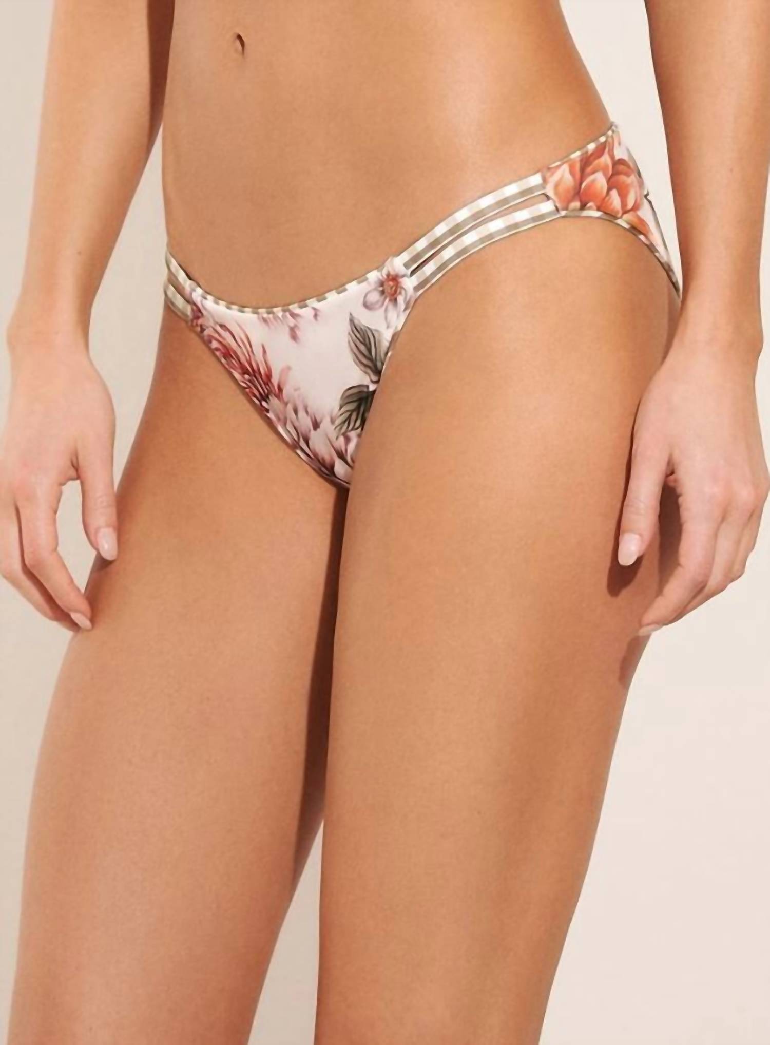 MAAJI Vichy Split Strap Bottoms in beige - women's swimwear - alternate view