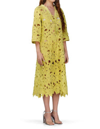 America & Beyond - Fall for Neon Floral Lace Cover Up Dress