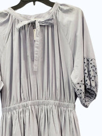 Lalavon - Women's Puff Sleeve Dress With Embroidery