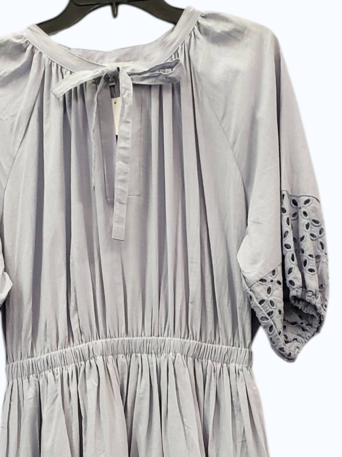 Lalavon - Women's Puff Sleeve Dress With Embroidery