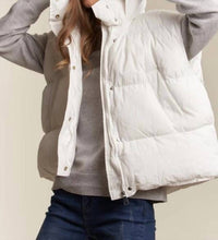 Adora - Front Zip Up Puffy Hoodie Vest