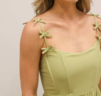 Blu Pepper - Beth Bow Strap Detail Tank Midi Dress