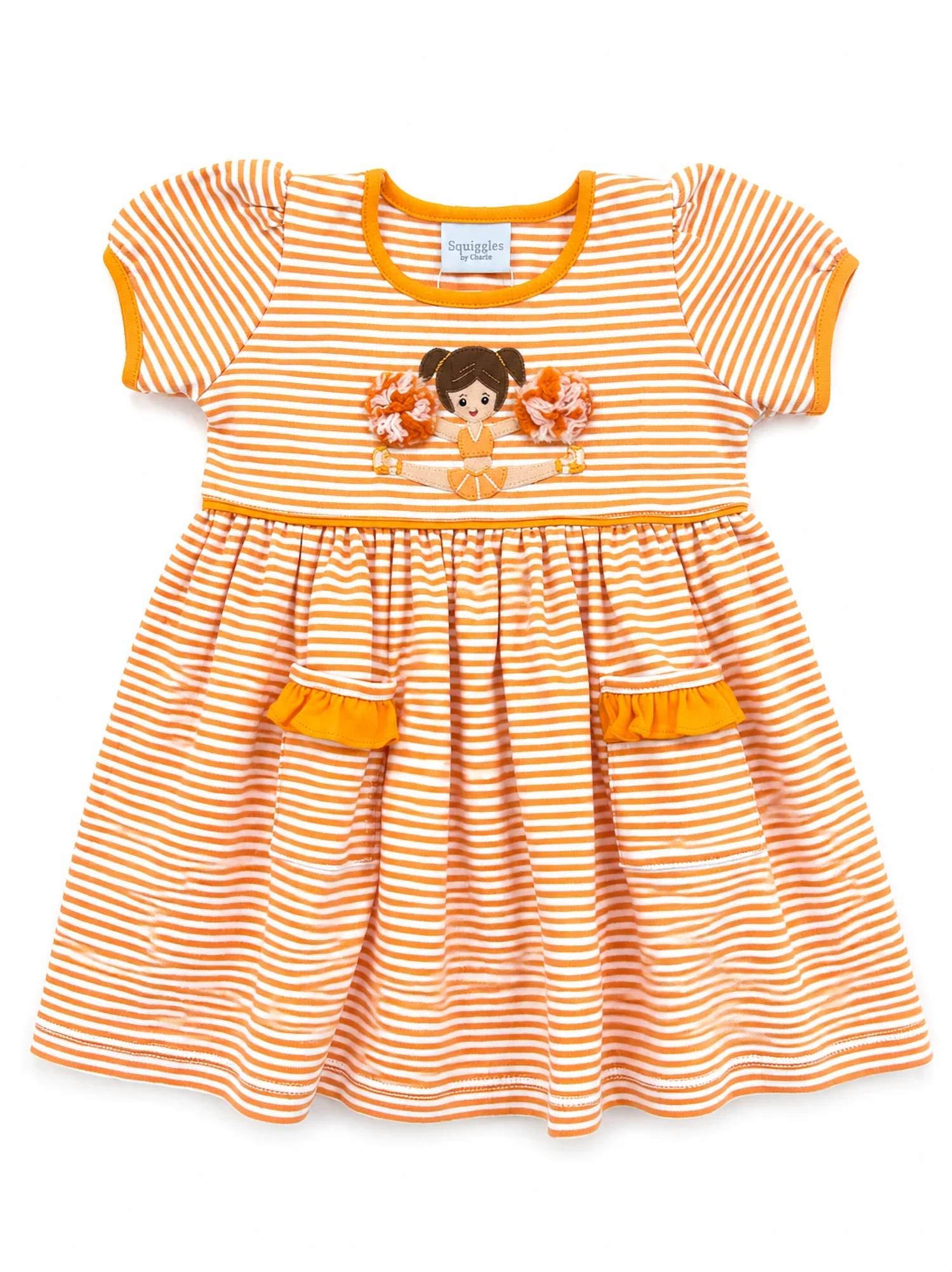 Squiggles - Girls' Striped Cheerleader Popover Dress