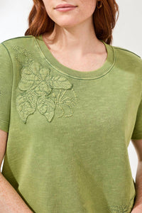 Tribal - Crew Neck Embroidery Applique T-shirt