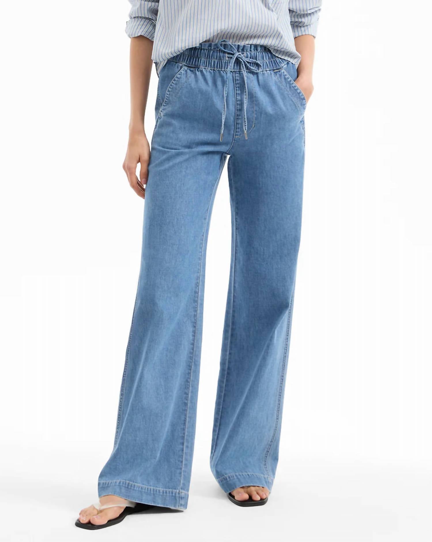 Veronica Beard - Dunford Wide Leg Jean With Drawcord