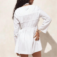 J.Crew - Tiered Tie-front Dress In Beach Cotton