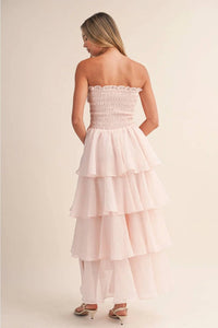 Klesis - Laney Smocked Strapless Ruffle Maxi Dress