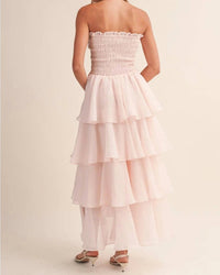 Klesis - Laney Smocked Strapless Ruffle Maxi Dress
