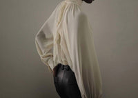 Vince - Gathered Draped-neck Crepe Blouse