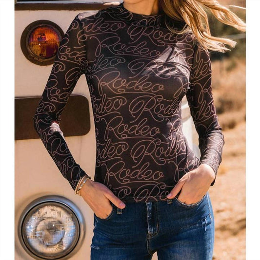 Merigold Kiss - Rodeo Script Mesh Top