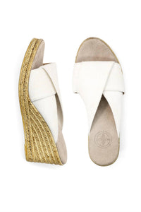 CHARLESTON SHOE CO. Women's Porter Espadrille Wedge Sandal in white - women's sandal - view 4