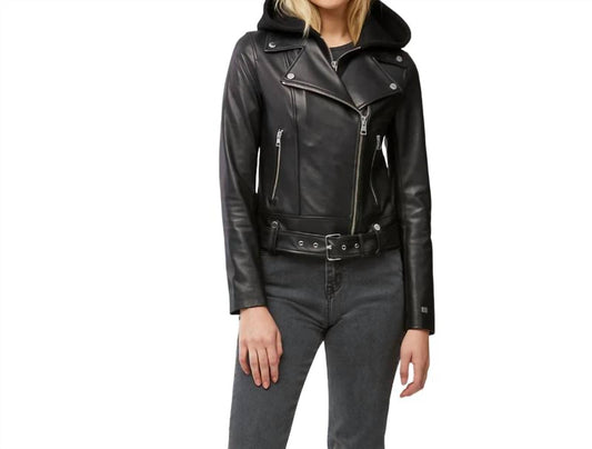 Soia&Kyo - Elisha Leather with Hood Jacket