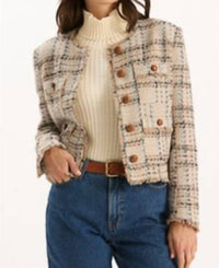Tyler Boe Randy Hyland Boucle Jacket in beige multi - women's jacket