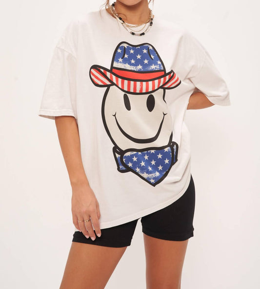 Stars Cowboy Smiley Oversized Tee