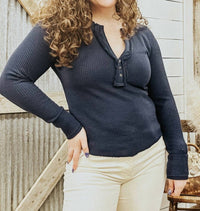 Dear John Denim - Luna V-neck Button Down Henley Top