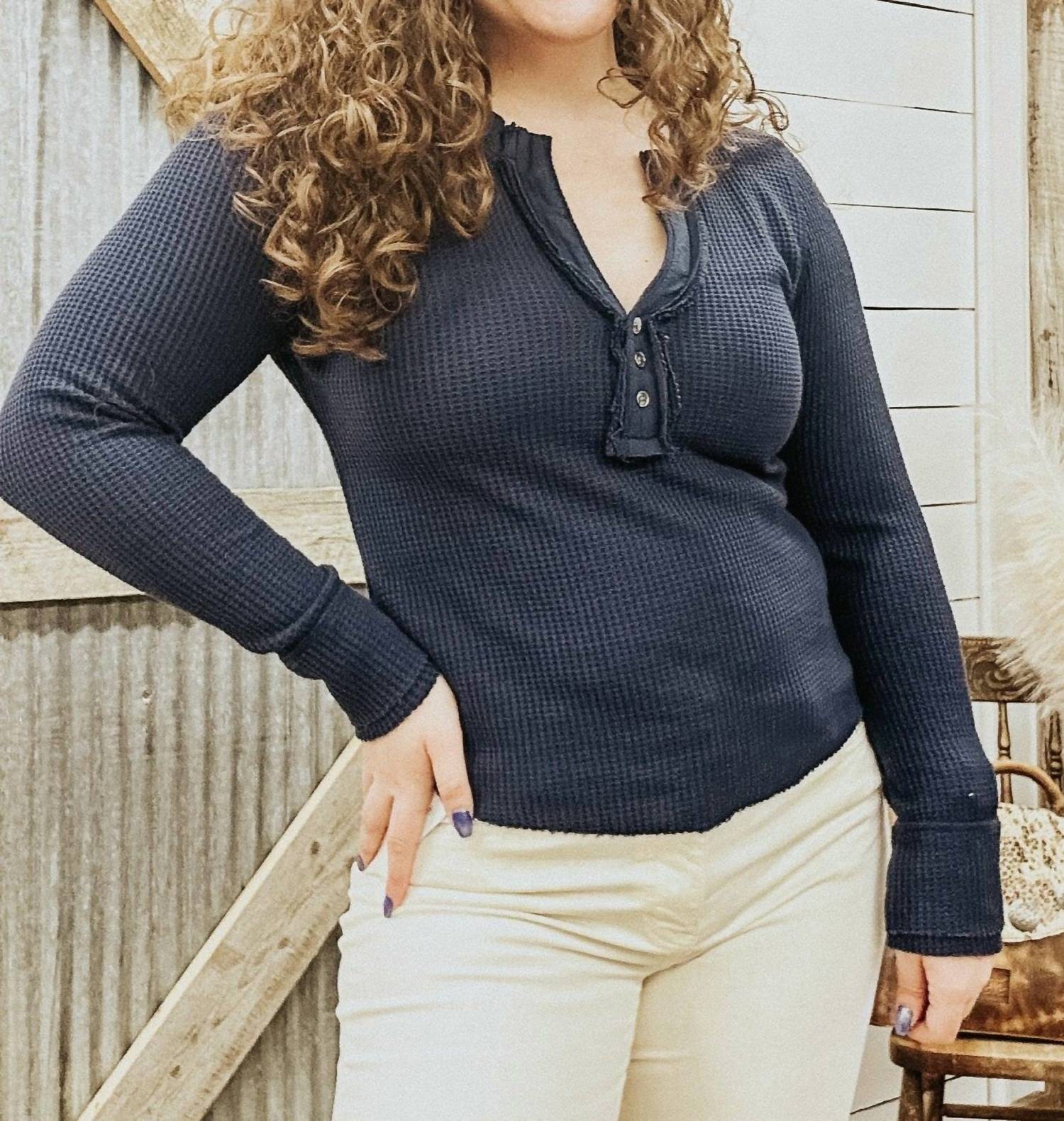 Dear John Denim - Luna V-neck Button Down Henley Top