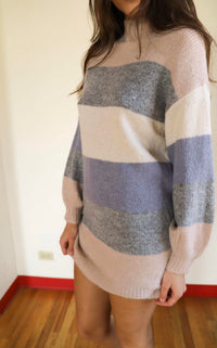 Avenue Hill - Colorblock Kint Sweater Dress