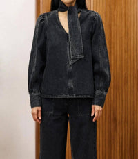 FRNCH Bourgeons Top in black - women's blouse