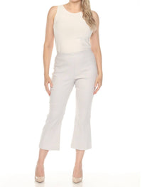 Joseph Ribkoff Jacquard Flared Cropped Pants in grey white - women's jeans