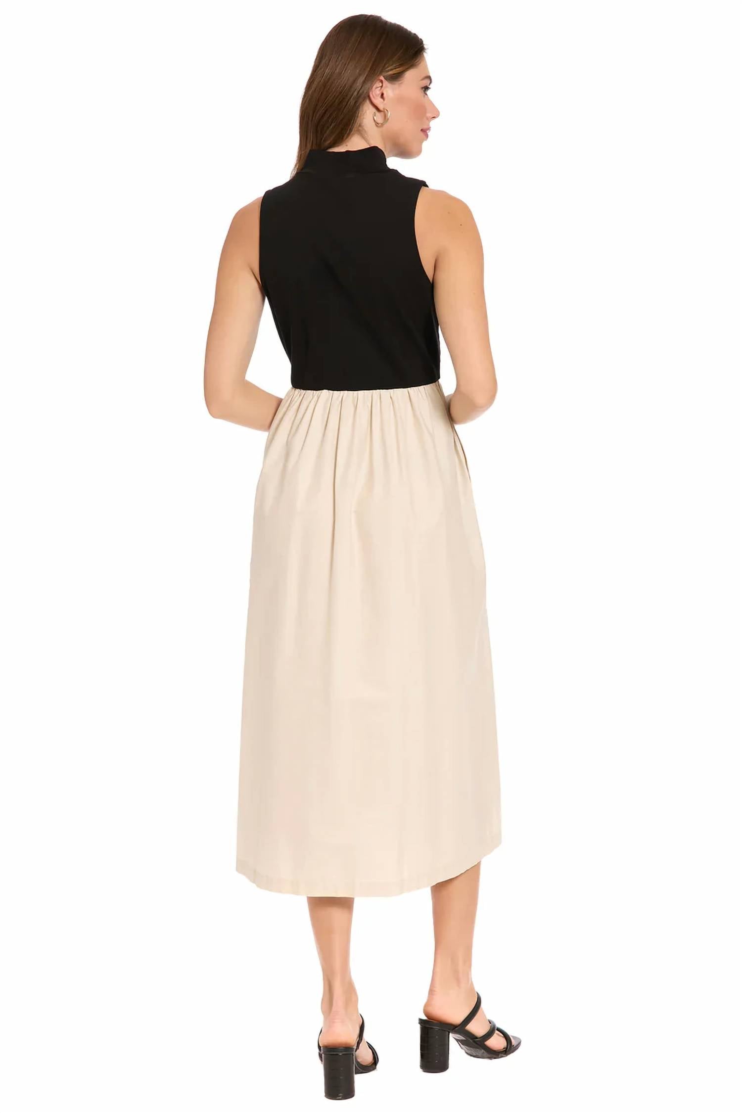 London Times - Mock Neck Two Fer Dress