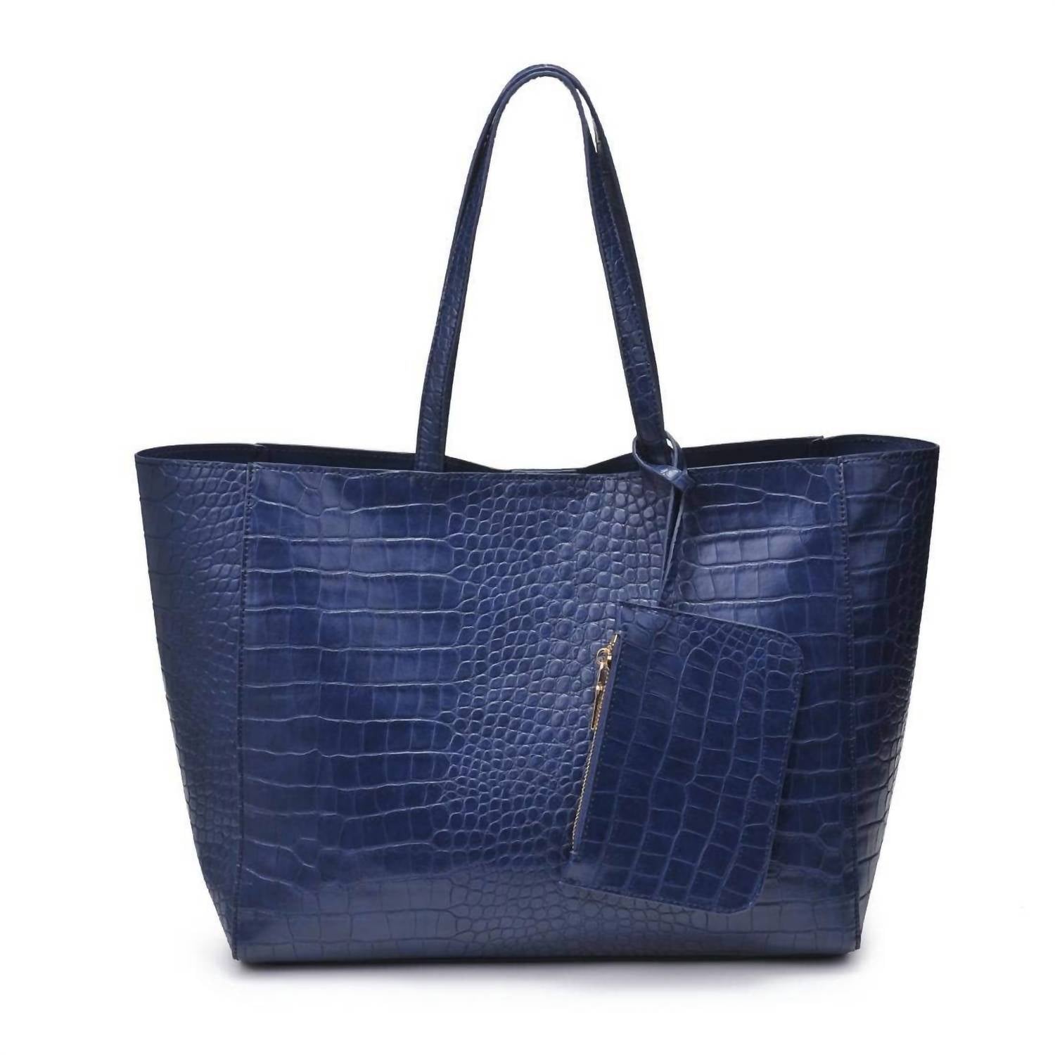 MiMi Wholesale Women's Tiffany Croc Tote Bag in midnight - women's bag